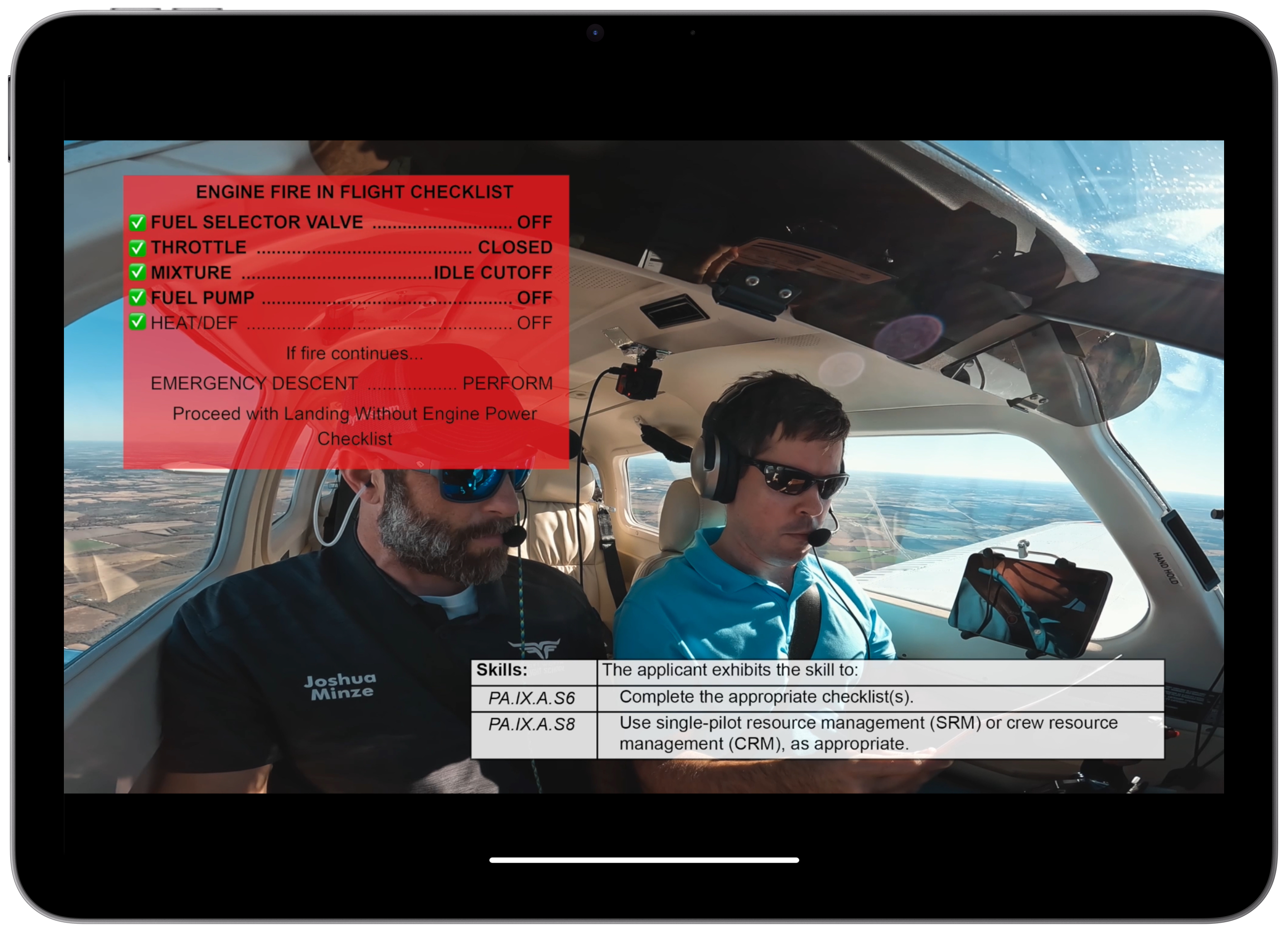 Checkride video series - iPad view