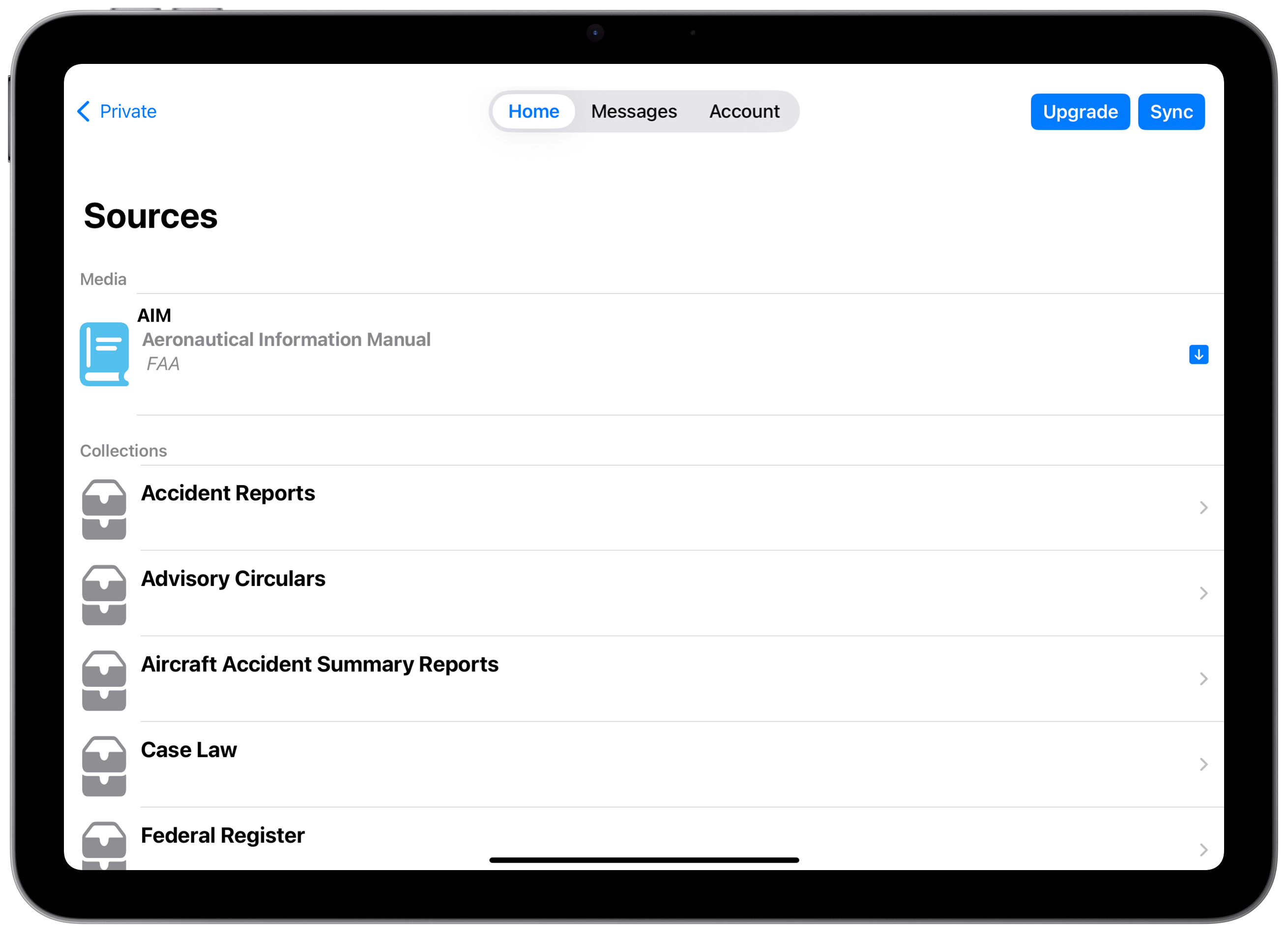 Sources and updates library